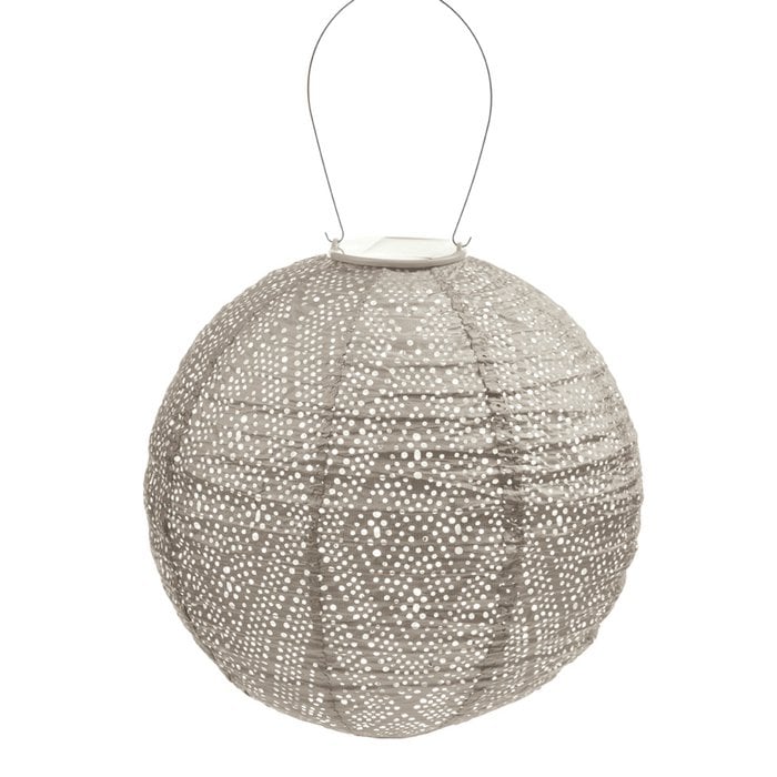 Solar Laterne rund taupe