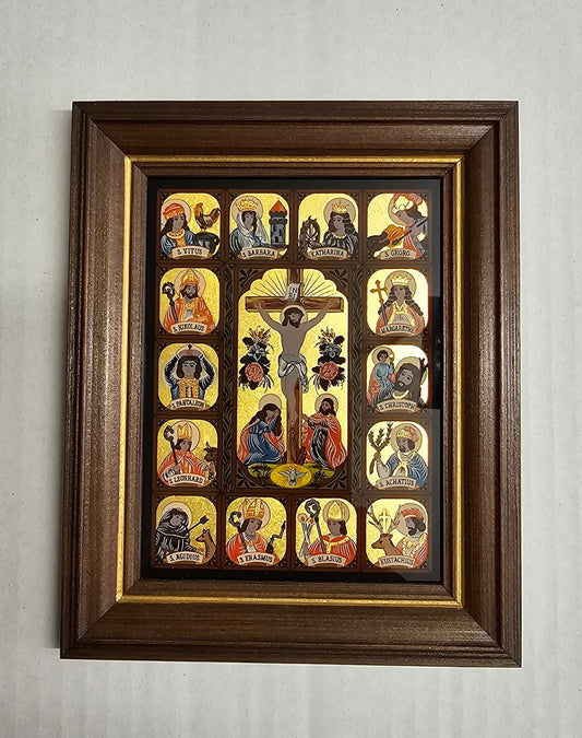 Hinterglas Nothelfer, klein