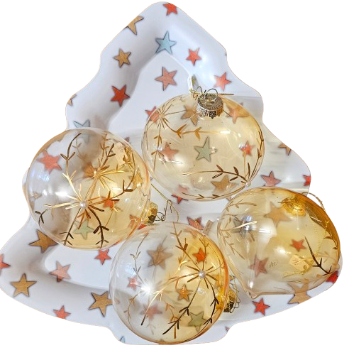 set of 4 gold balls