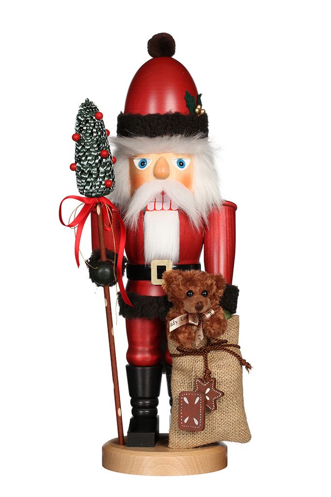 Nussknacker Weihnachtsmann mit Teddy