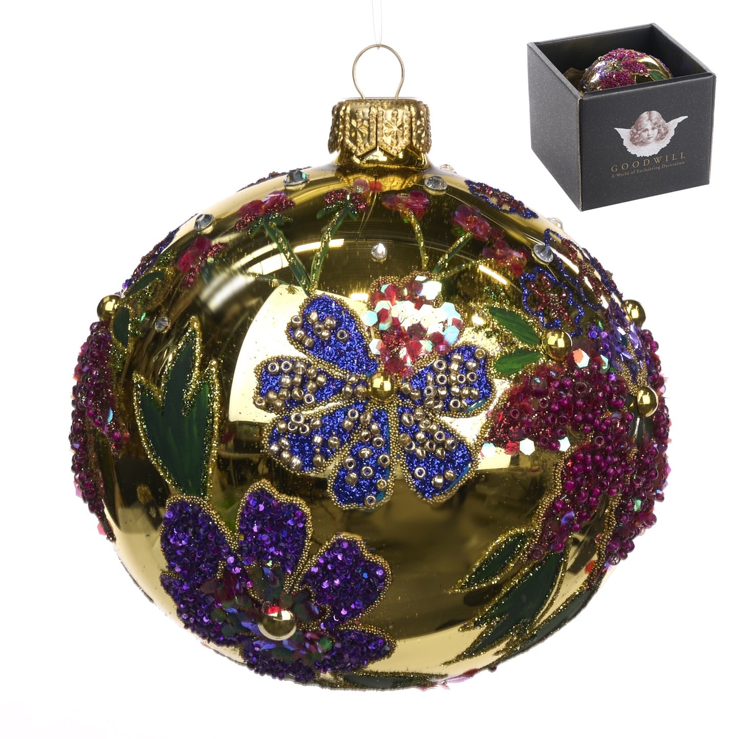 glass ornament ball flowers