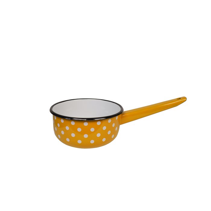 Emaillierte Soßenpfanne Polka Dot Senf