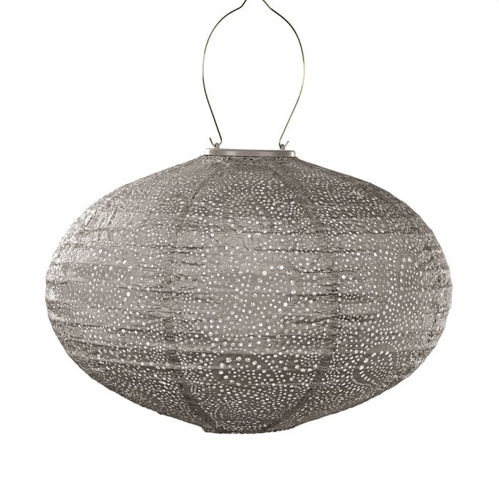 Solar Laterne oval taupe