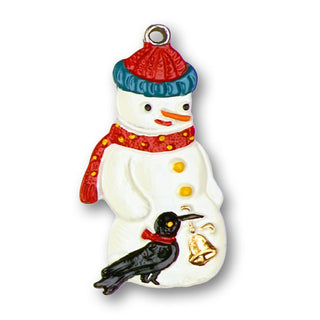 Schneemann mit Rabe