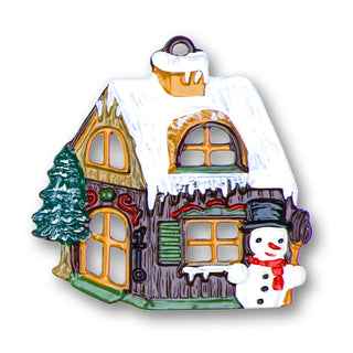 Haus mit Schneemann