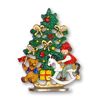 Sapin de Noël avec cheval à bascule