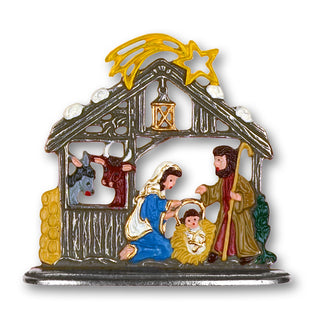Nativity scene with ox and donkey