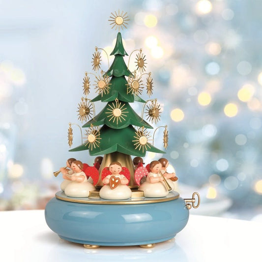 Music box with seated angels