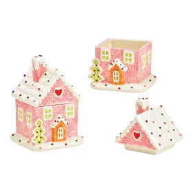 Dose Lebkuchenhaus rosa