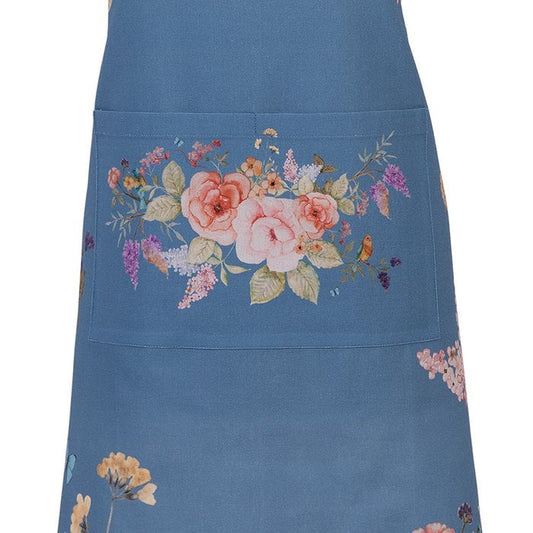 Schürze Rosen blau