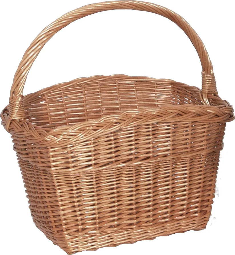 Einkaufskorb rund aus gesottener Weide