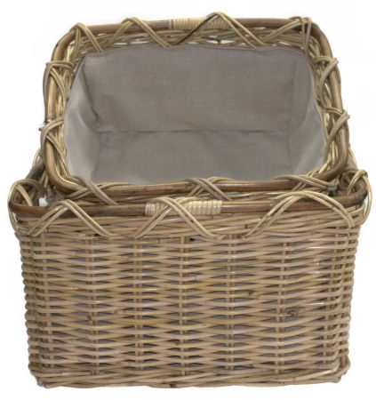 Wooden basket natural with lining