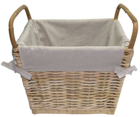 Natural cane basket with lining