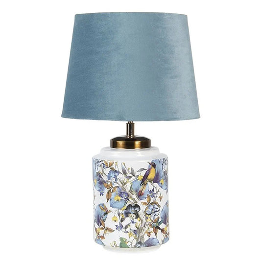 Tischlampe blau weiß