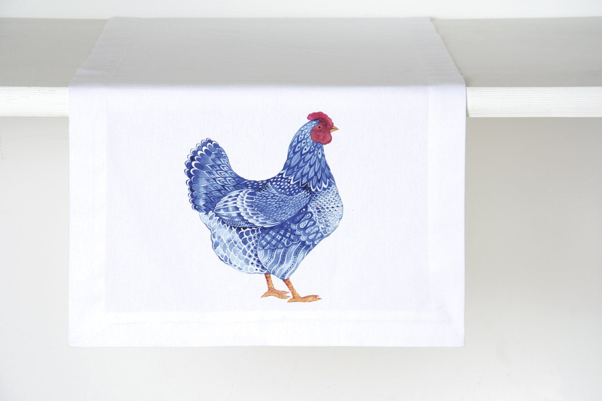 Blue Plumage table runner