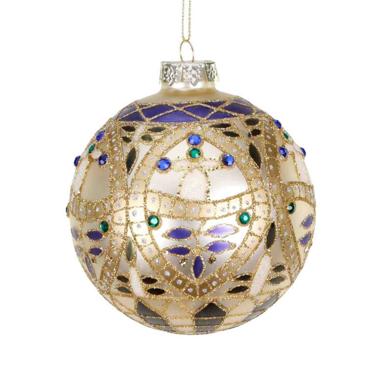 Juwelen Blatt creme/blau