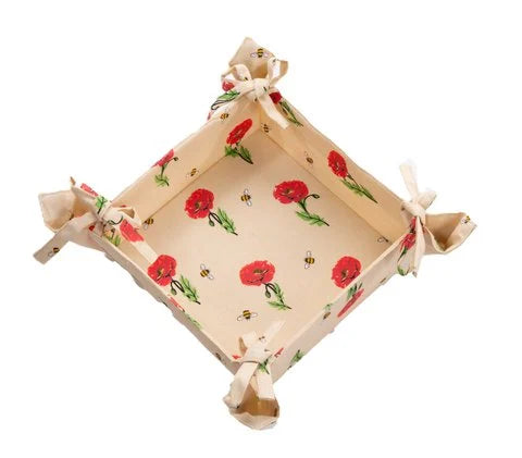 Brotkorb Mohnblumen und Bienen