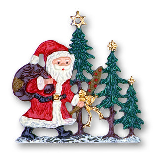 Weihnachtsmann mit 3 Bäumen