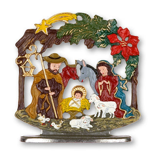 Nativity scene with fir branch