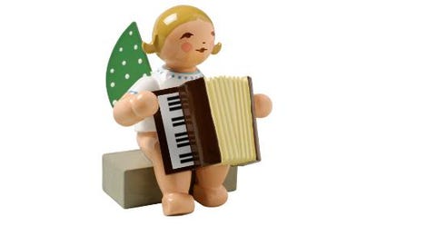 Angel with accordion, sitting
