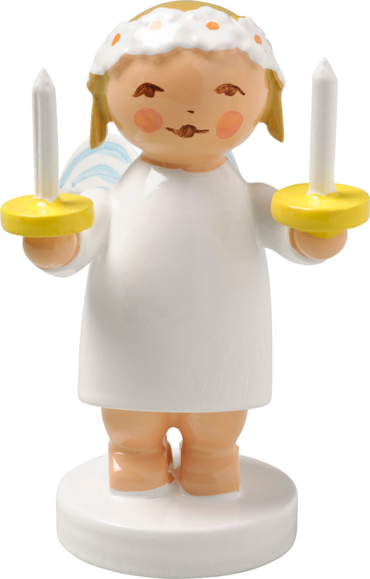 Well-wisher angel with two candles