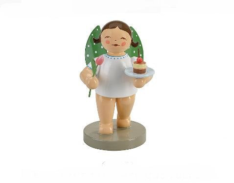 Angel with cupcake and tulip